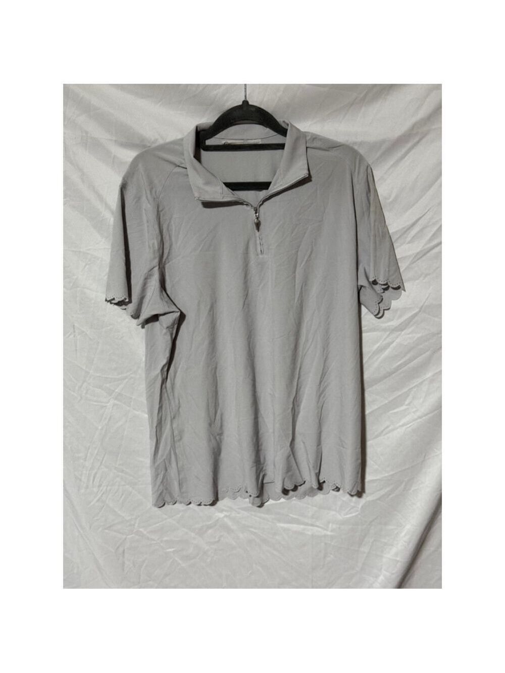 Women's Gn Gray Short Sleeve Polo Shirt Size L